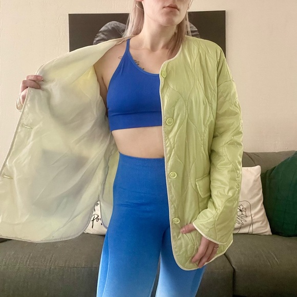 Lime Green Quilted Jacket - Picture 9 of 14